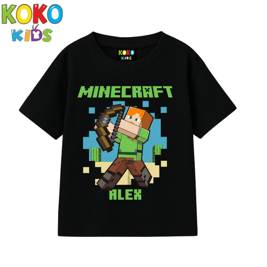Kids Premium Drop Shoulder T-Shirt -Minecraft