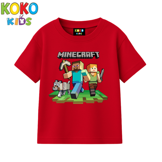 Kids Premium Drop Shoulder T-Shirt -Minecraft
