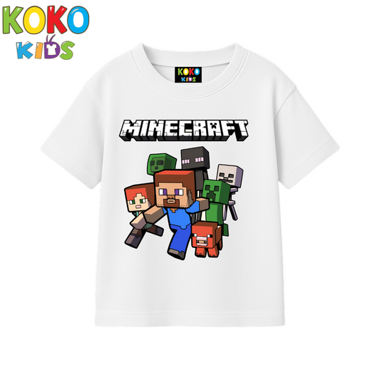 Kids Premium Drop Shoulder T-Shirt -Minecraft
