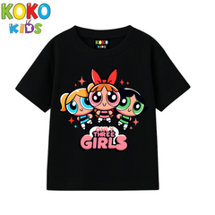 Kids Premium Drop Shoulder T-Shirt - Powerpuff Girls