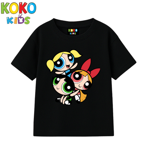 Kids Premium Drop Shoulder T-Shirt - Powerpuff Girls