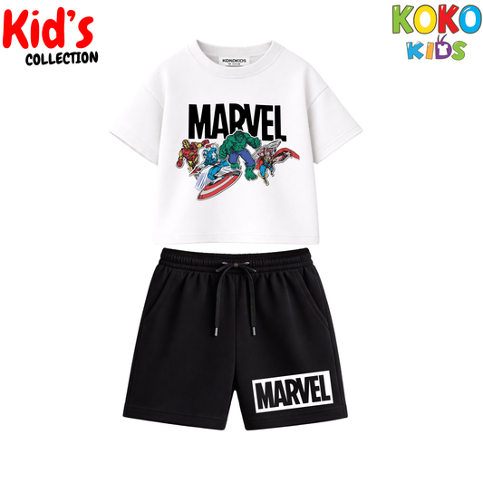 Street Style Kids Set – Drop Shoulder Tee & Shorts