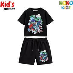 Street Style Kids Set – Drop Shoulder Tee & Shorts