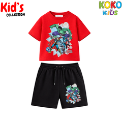 Street Style Kids Set – Drop Shoulder Tee & Shorts