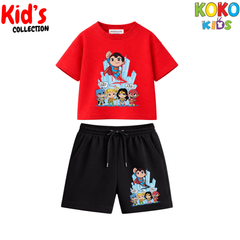 Street Style Kids Set – Drop Shoulder Tee & Shorts