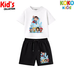 Street Style Kids Set – Drop Shoulder Tee & Shorts
