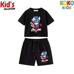 Street Style Kids Set – Drop Shoulder Tee & Shorts