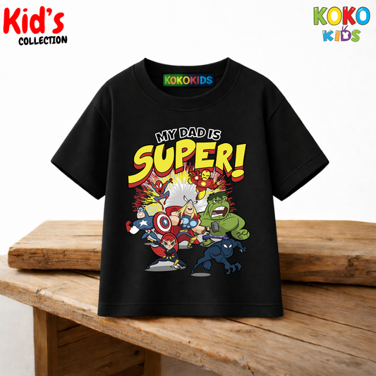 Kid's Premium Drop Shoulder T-shirt - Super Dad
