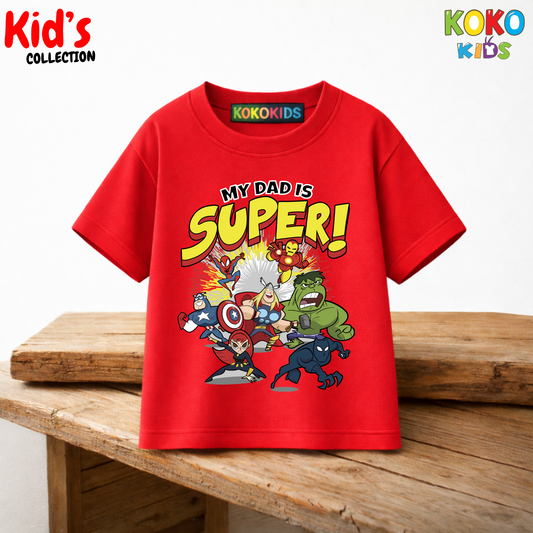 Kid's Premium Drop Shoulder T-shirt - Super Dad