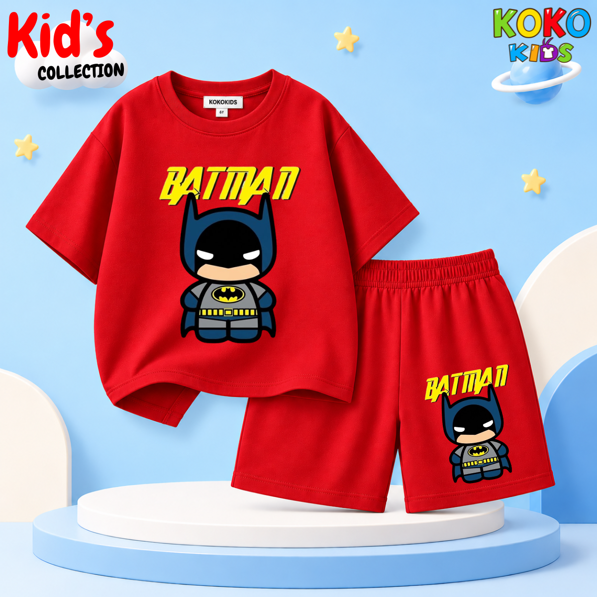 Kids Premium Cotton Drop Shoulder T-Shirt & Shorts Set