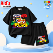 Kids Premium Cotton Drop Shoulder T-Shirt & Shorts Set