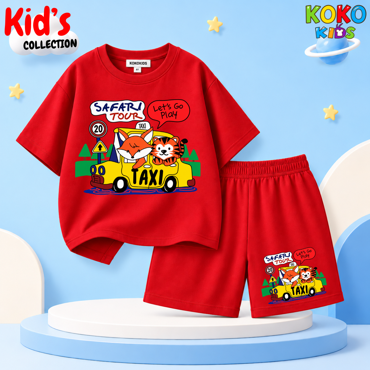 Kids Premium Cotton Drop Shoulder T-Shirt & Shorts Set