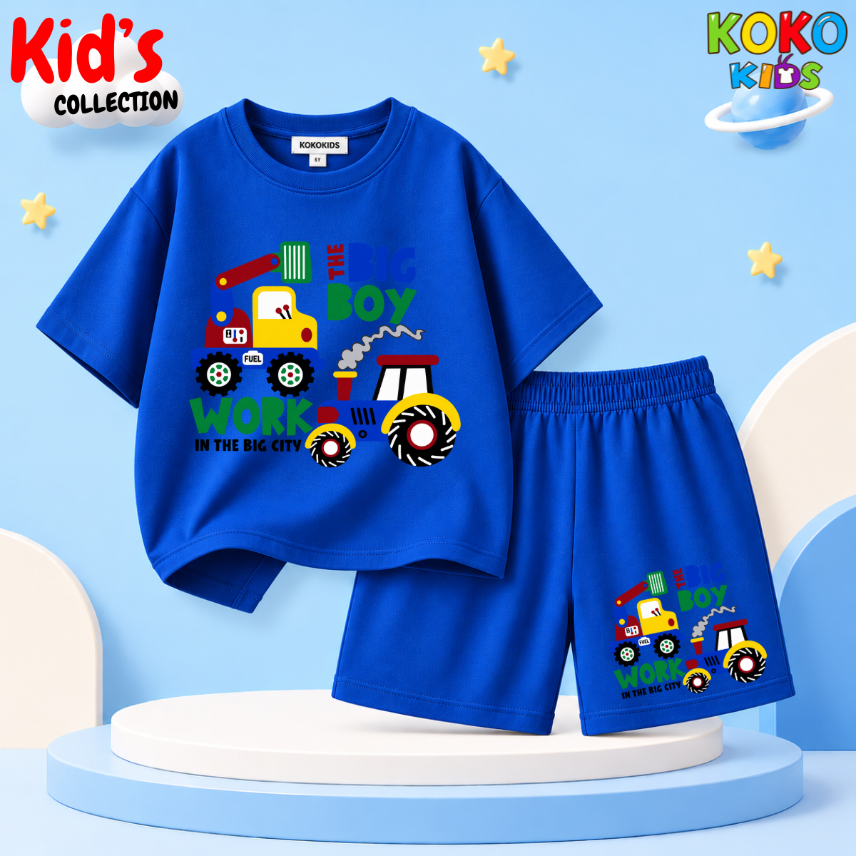 Kids Premium Cotton Drop Shoulder T-Shirt & Shorts Set