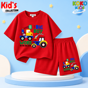 Kids Premium Cotton Drop Shoulder T-Shirt & Shorts Set