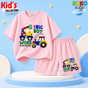 Kids Premium Cotton Drop Shoulder T-Shirt & Shorts Set
