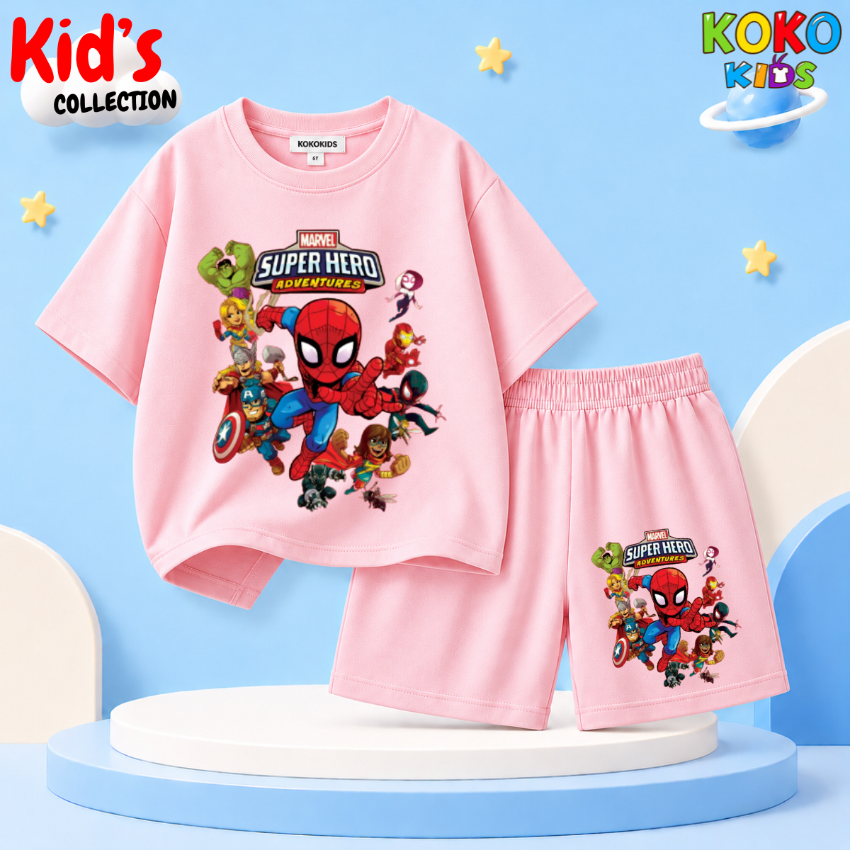 Kids Premium Cotton Drop Shoulder T-Shirt & Shorts Set