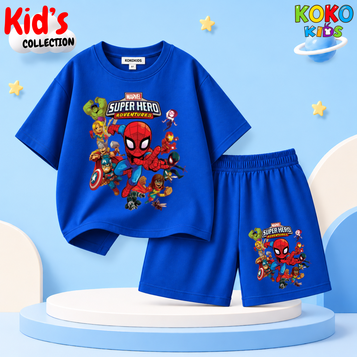 Kids Premium Cotton Drop Shoulder T-Shirt & Shorts Set