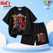 Kids Premium Cotton Drop Shoulder T-Shirt & Shorts Set