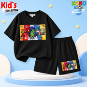 Kids Premium Cotton Drop Shoulder T-Shirt & Shorts Set