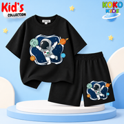 Kids Premium Cotton Drop Shoulder T-Shirt & Shorts Set