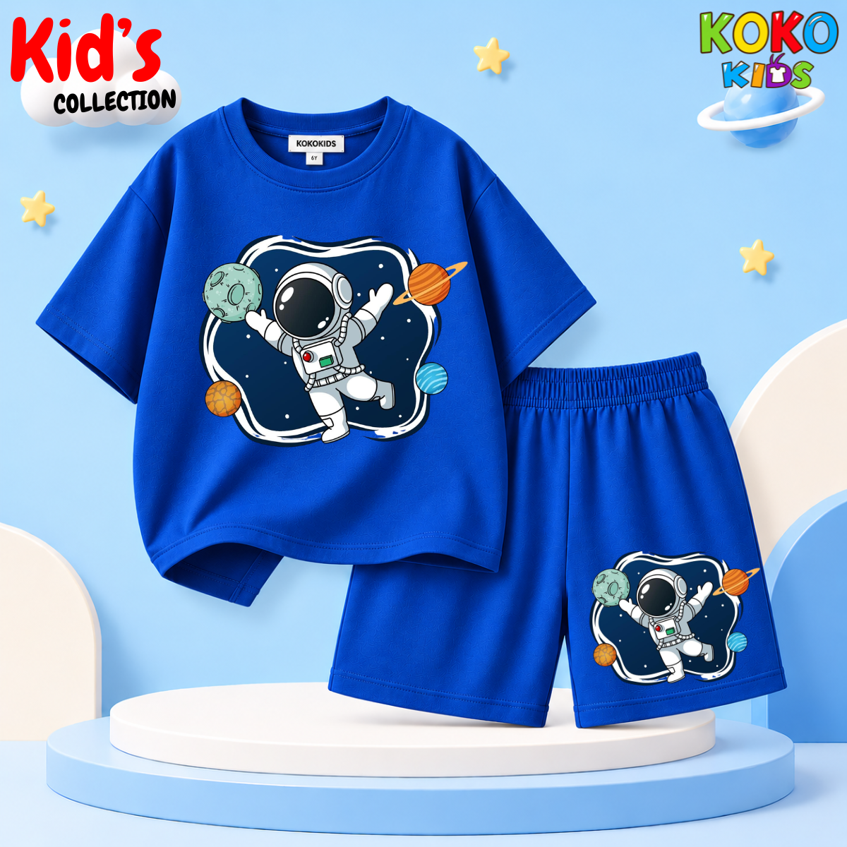 Kids Premium Cotton Drop Shoulder T-Shirt & Shorts Set