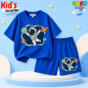 Kids Premium Cotton Drop Shoulder T-Shirt & Shorts Set