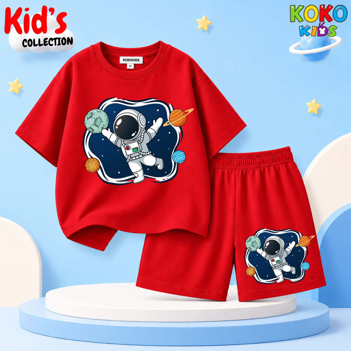Kids Premium Cotton Drop Shoulder T-Shirt & Shorts Set