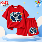 Kids Premium Cotton Drop Shoulder T-Shirt & Shorts Set
