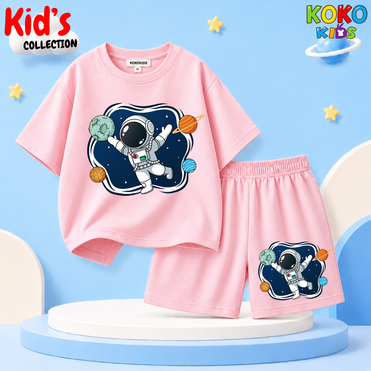 Kids Premium Cotton Drop Shoulder T-Shirt & Shorts Set