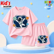 Kids Premium Cotton Drop Shoulder T-Shirt & Shorts Set