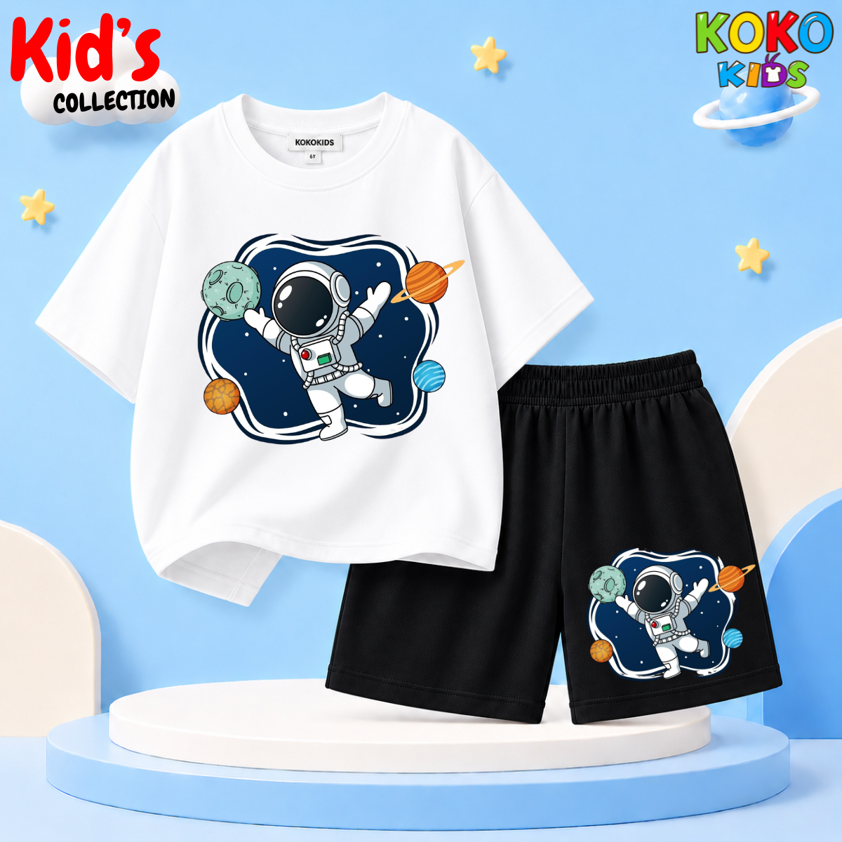 Kids Premium Cotton Drop Shoulder T-Shirt & Shorts Set