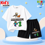 Kids Premium Cotton Drop Shoulder T-Shirt & Shorts Set